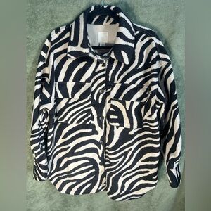H&M Felt Shirt Jacket - Zebra Print